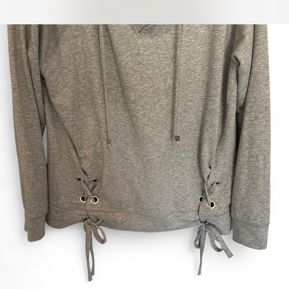 Michael Kors Gray Lace-Up Sweatshirt - Picture 3 of 5